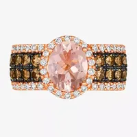 Le Vian® Ring featuring 1 1/3 CT. Peach Morganite™ 3/4 Chocolate Diamonds® 3/8 Nude Diamonds™ set 14K Strawberry Gold®