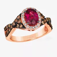 Le Vian® Ring featuring 1 1/2 CT. Raspberry Rhodolite® Chocolate Diamonds® 1/6 Nude Diamonds™ set 14K Strawberry Gold®