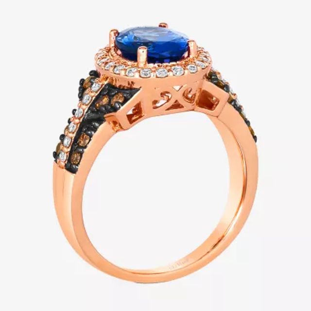 Le Vian® Ring featuring 1  3/4 CT. T.W. Blueberry Tanzanite® 1/3 CT. T.W. Chocolate Diamonds®  1/3 CT. T.W. Nude Diamonds™  set in 14K Strawberry Gold®