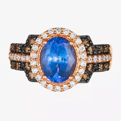 Le Vian® Ring featuring 1  3/4 CT. T.W. Blueberry Tanzanite® 1/3 CT. T.W. Chocolate Diamonds®  1/3 CT. T.W. Nude Diamonds™  set in 14K Strawberry Gold®