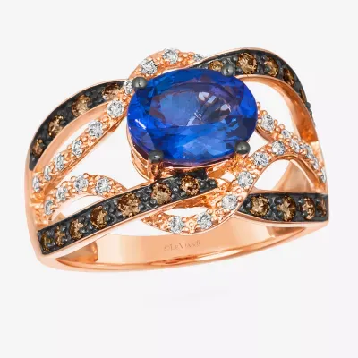 Le Vian® Ring featuring 1 3/4 CT. Blueberry Tanzanite® 1/3 Chocolate Diamonds® 1/5 Nude Diamonds™ set 14K Strawberry Gold®