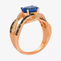 Le Vian® Ring featuring 1 3/4 CT. Blueberry Tanzanite® 1/3 Chocolate Diamonds® 1/5 Nude Diamonds™ set 14K Strawberry Gold®