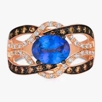 Le Vian® Ring featuring 1  3/4 CT. T.W. Blueberry Tanzanite® 1/3 Chocolate Diamonds® 1/5 Nude Diamonds™ set 14K Strawberry Gold®