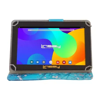 10.1" Quad Core 2GB RAM 32GB Storage Android 12 Tablet with Flowers Marble Leather Case"