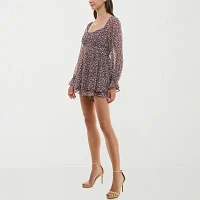 Trixxi Long Sleeve Romper-Juniors