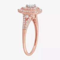 Womens 2 CT. T.W. Natural White Diamond 10K Rose Gold Halo Engagement Ring