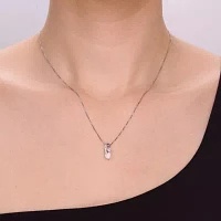 Lab-Created Opal and Pink Sapphire Sterling Silver Double-Heart Pendant Necklace 