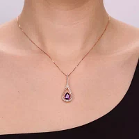 Womens 1/6 CT. T.W. Genuine Pink Morganite 10K Rose Gold Pendant Necklace