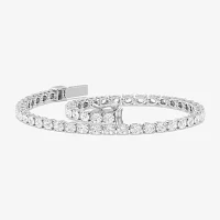 F / Si2) Womens 5 CT. T.W. Lab Grown White Diamond 10K White Gold 7.5 Inch Tennis Bracelet