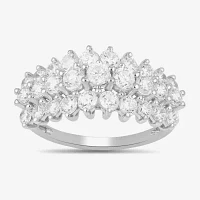 Womens 2 CT. T.W. Lab Grown White Diamond 10K Gold Cluster Cocktail Ring