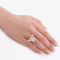 G-H / Vs2-Si1) Womens / CT. T.W. Lab Grown White Diamond 14K Gold Pear Side Stone Halo Bridal Set