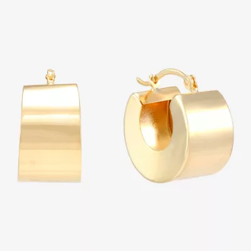 Womens 10K Gold 17mm Round Hoop Earrings