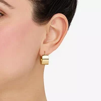 Womens 10K Gold 17mm Round Hoop Earrings