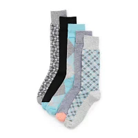 Stafford Poly Blend Casual Dress 5 Pair Crew Socks Mens