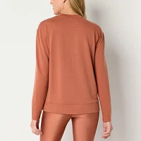 Xersion Womens Soft French Terry Crew Neck Long Sleeve Sweatshirt