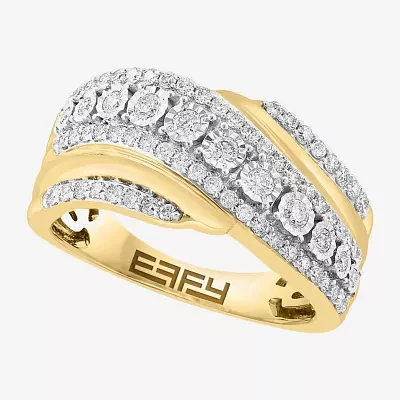 Effy Final Call Womens 5/8 CT. T.W. Natural White Diamond 14K Two Tone Gold Band