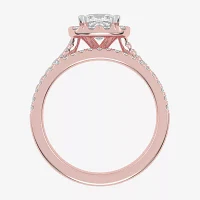 G-H / Vs2-Si1) Womens / CT. T.W. Lab Grown White Diamond 14K Rose Gold Side Stone Halo Bridal Set