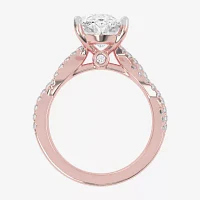 G-H / Vs2-Si1) Womens 1/ CT. T.W. Lab Grown White Diamond 14K Gold Side Stone Engagement Ring