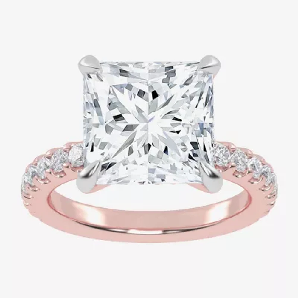 (G-H / Vs2-Si1) Womens 3 1/2 CT. T.W Lab Grown White Diamond 14K Gold Side Stone Engagement Ring