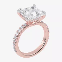 (G-H / Vs2-Si1) Womens 3 1/2 CT. T.W Lab Grown White Diamond 14K Gold Side Stone Engagement Ring
