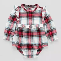 Okie Dokie Baby Girls Round Neck Long Sleeve Bodysuit