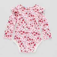 Okie Dokie Baby Girls Round Neck Long Sleeve Bodysuit