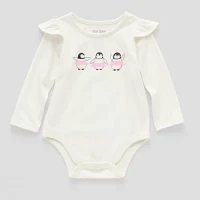 Okie Dokie Baby Girls Round Neck Long Sleeve Bodysuit