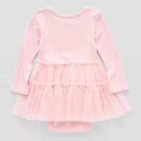 Okie Dokie Bodysuit Baby Girls Long Sleeve Tutu Dress