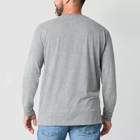 St. John's Bay Sueded Jersey Mens Crew Neck Long Sleeve Pocket T-Shirt