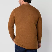 St. John's Bay Waffle Big and Tall Mens Crew Neck Long Sleeve Regular Fit Thermal Top