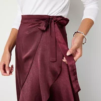 Ryegrass Womens High Rise Low Wrap Skirt