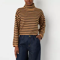 a.n.a Womens Turtleneck Long Sleeve Striped Pullover Sweater