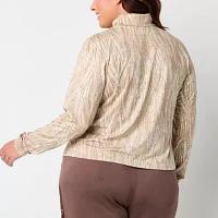 Stylus Womens Long Sleeve Mock Neck Top Plus