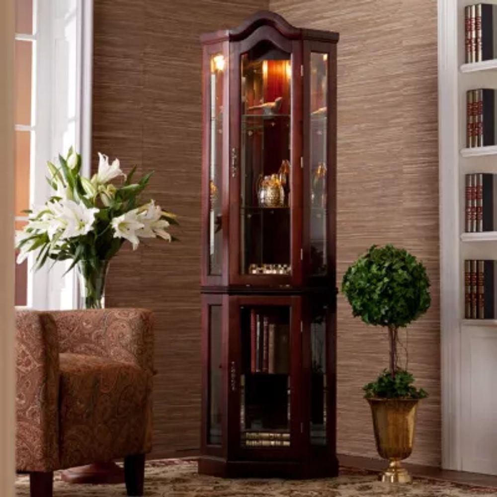 Lighted Corner Curio Cabinet