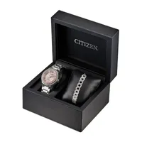 Citizen Womens Crystal Accent Silver Tone Stainless Steel 2-pc. Watch Boxed Set Er0220-60x