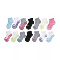 Hanes Ultimate Little & Big Girls 14 Pair Quarter Ankle Socks