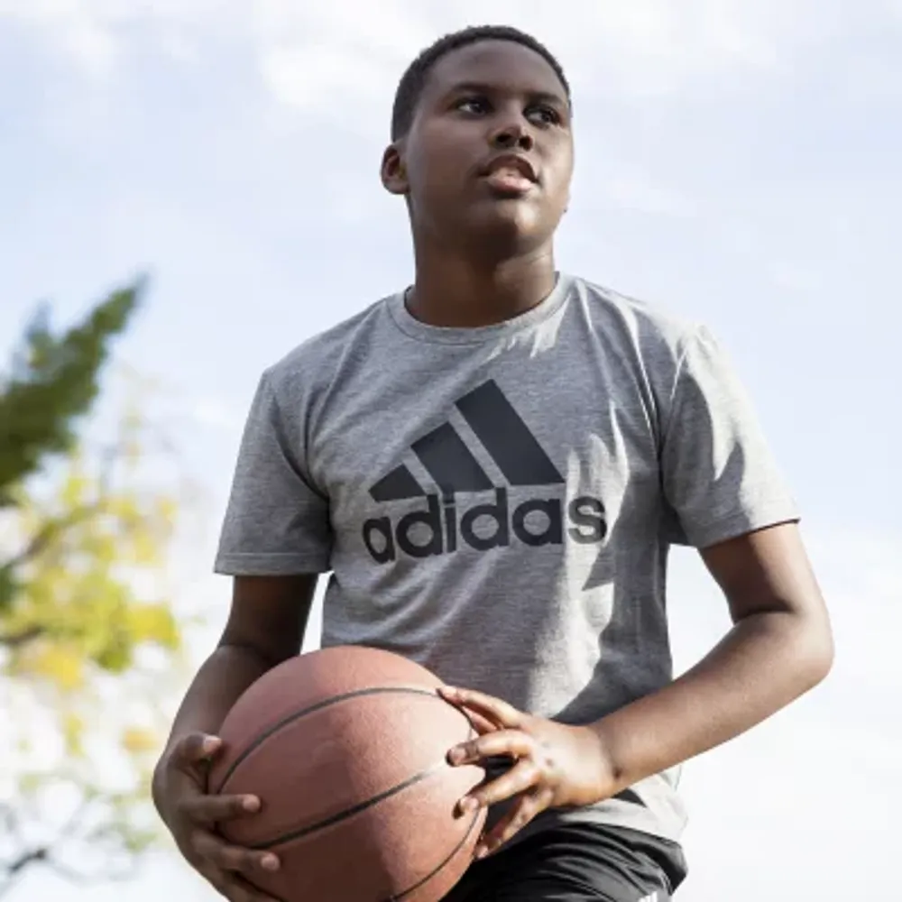 adidas Big Boys Crew Neck Short Sleeve Graphic T-Shirt