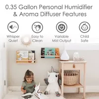 Crane 2-In-1 Personal 0.35 Gallon Ultrasonic Cool Mist Humidifier & Aroma Diffuser