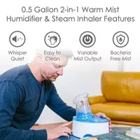Crane 0.5 Gallon 2-In-1 Warm Mist Humidifier & Personal Steam Inhaler