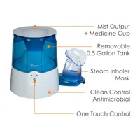 Crane 0.5 Gallon 2-In-1 Warm Mist Humidifier & Personal Steam Inhaler