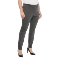 Liz Claiborne Plus Womens Amy Mid Rise Straight Pull-On Pants