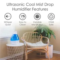 Crane Drop 1 Gallon Ultrasonic Cool Mist Humidifier