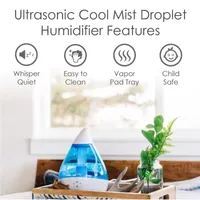 Crane Droplet 0.5 Gallon Ultrasonic Cool Mist Humidifier - Blue/White