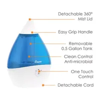 Crane Droplet 0.5 Gallon Ultrasonic Cool Mist Humidifier