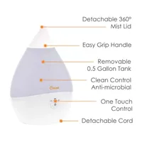 Crane Droplet 0.5 Gallon Ultrasonic Cool Mist Humidifier