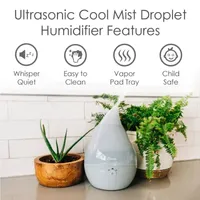 Crane Droplet 0.5 Gallon Ultrasonic Cool Mist Humidifier - Gray