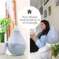 Crane Droplet 0.5 Gallon Ultrasonic Cool Mist Humidifier - Gray