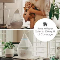 Crane 4-In-1 Top Fill 1 Gallon Cool Mist Humidifier with Sound Machine - Clear/White