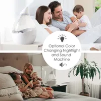 Crane 4-In-1 Top Fill 1 Gallon Cool Mist Humidifier with Sound Machine - Clear/White