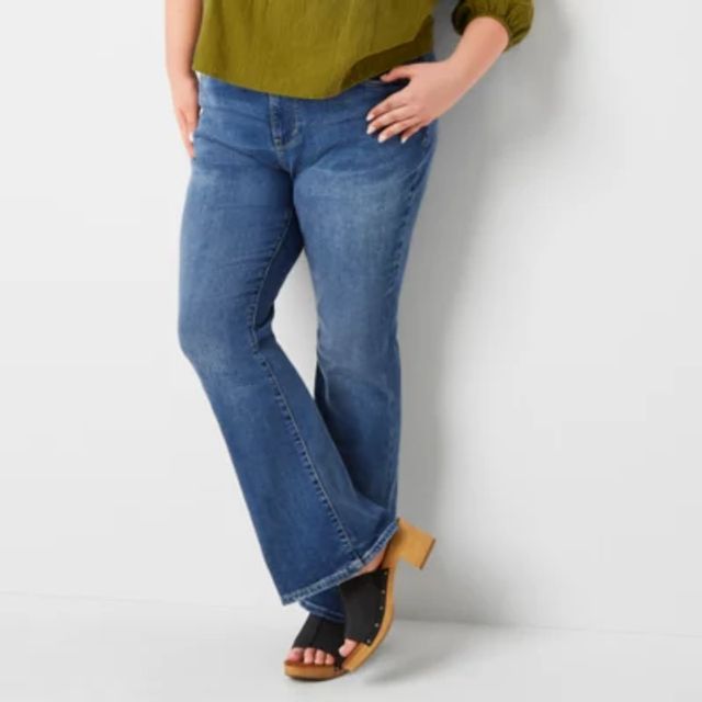 a.n.a Plus Womens High Rise Cropped Flare Jean - JCPenney